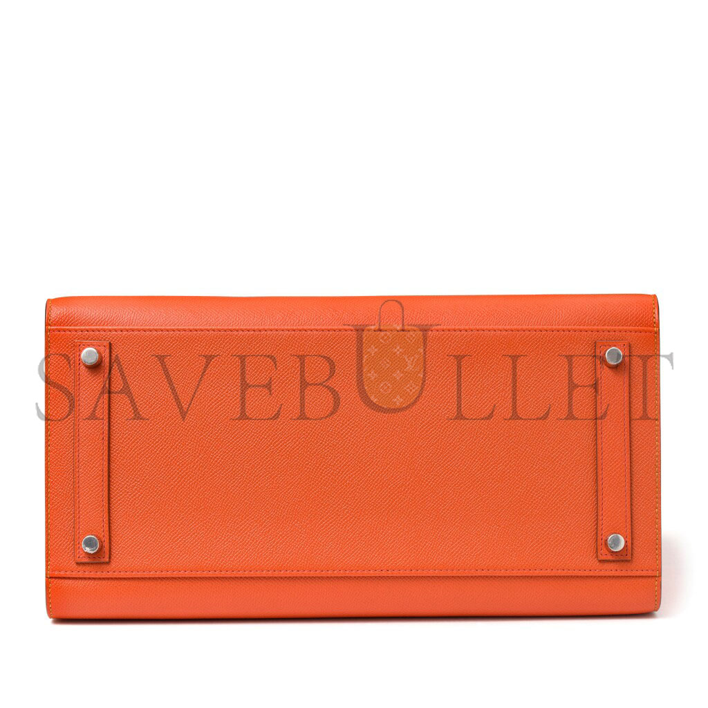 H**mes master birkin 35 epsom leather rainbow bag silver buckle h028326ck03 (35*28*18cm)